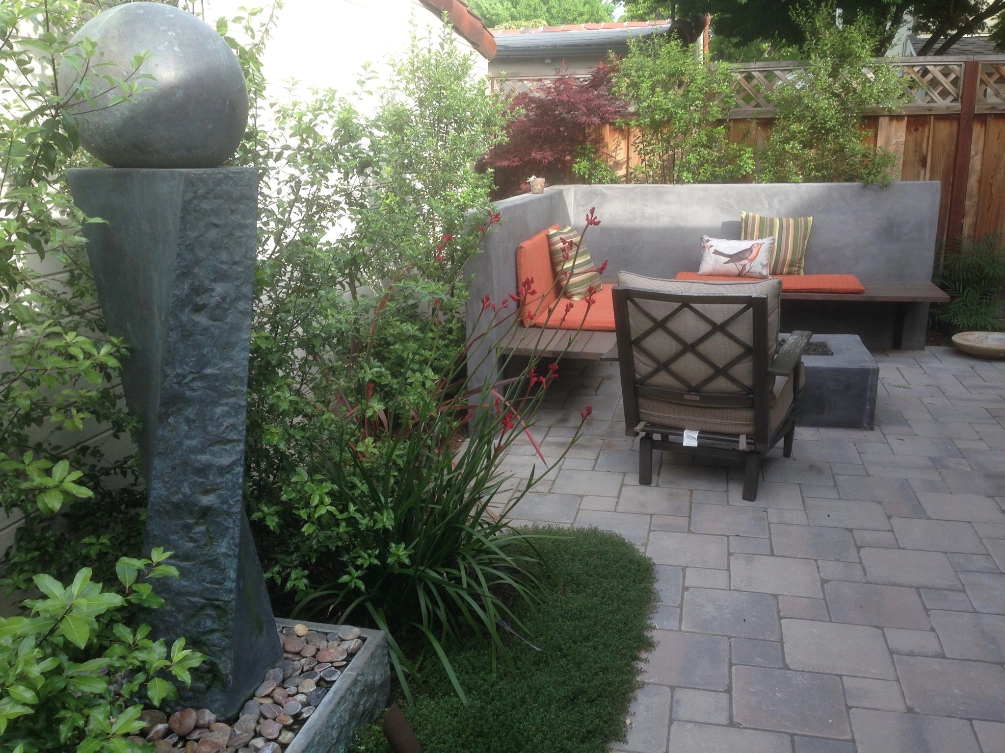Cozy outdoor seating with cushions