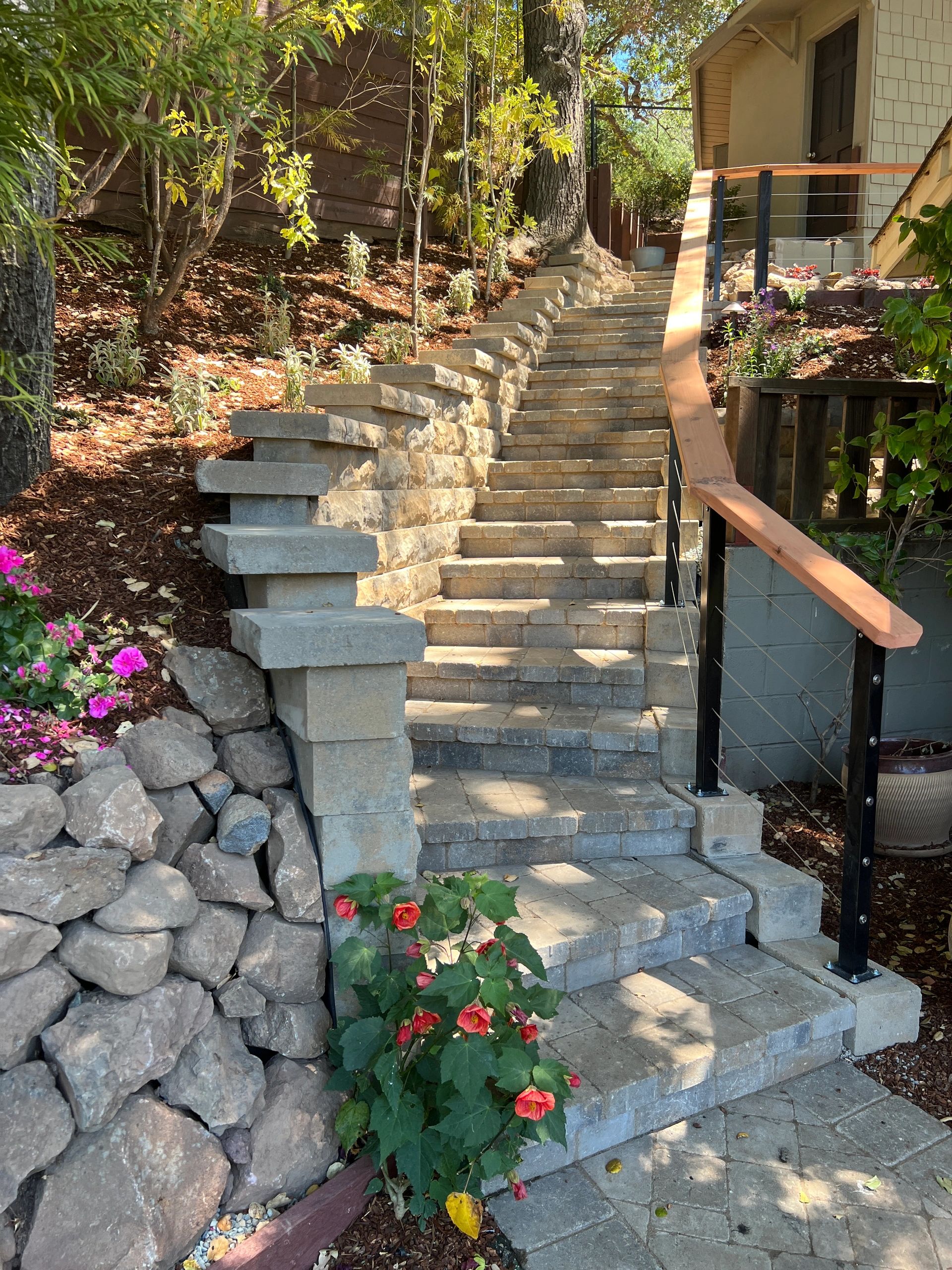 Outdoor steps leading to house