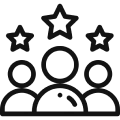 Group of people with stars